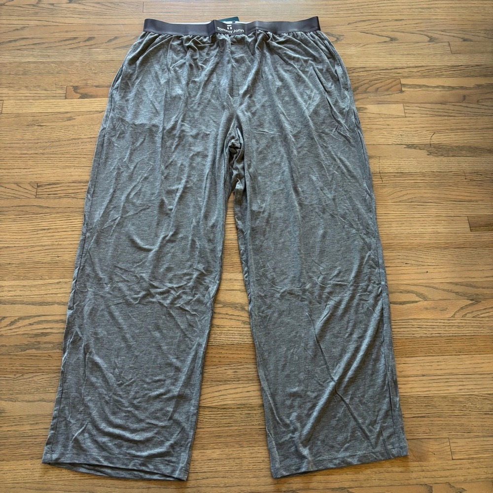 Tommy John Mens XXL Second Skin Sleep Pant Medium Heather Grey Modal Pajamas NEW